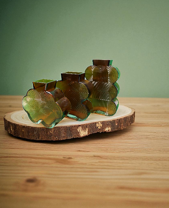 Amber Brown Cloud-Shaped Glass Vase