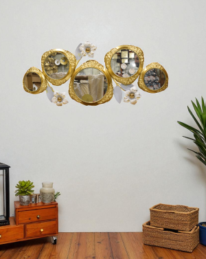 Ornate Gold Floral Mirror Wall Décor