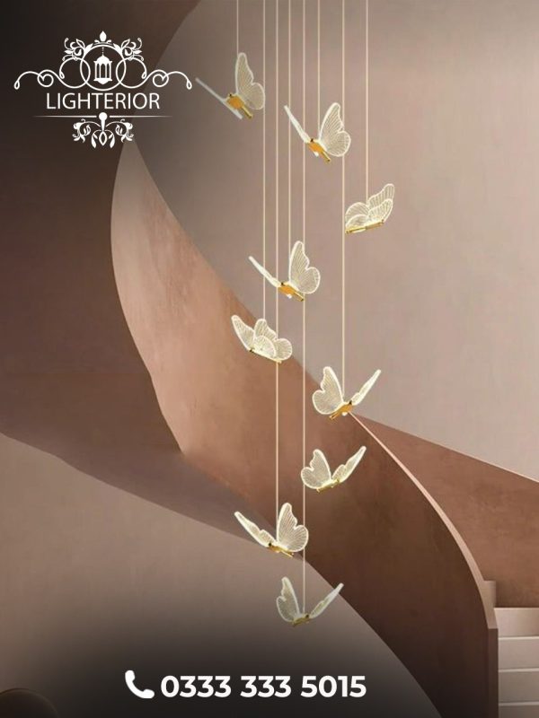 1 Golden Butterfly Crystal Chandelier