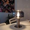 Futuristic Smoked Glass & Brushed Steel Table Lamp