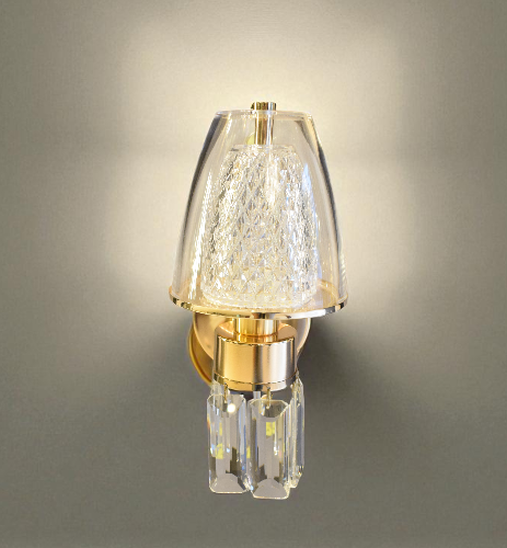 Art Deco Inspired Textured Glass Wall Light