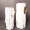 White Ceramic Log-Inspired Vases