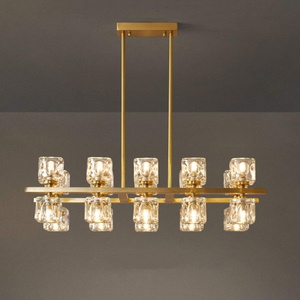 Modern Gold Chandelier with Crystal Glass Shades