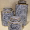 Blue Dot Pattern Ceramic Jars
