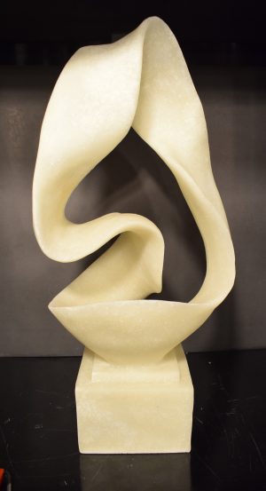 Veil of Silence – Abstract Draped Form Sculpture on Pedestal