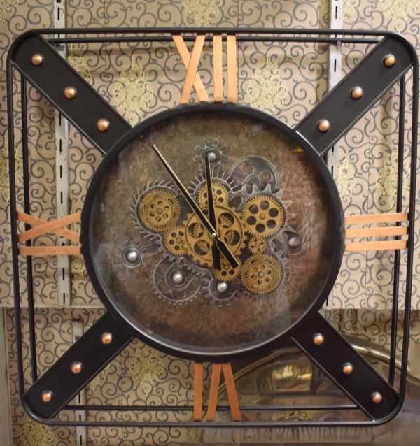 DSC_0789 Oversized Industrial Square Gear Wall Clock