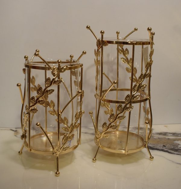 DSC_0794 Gold Leaf Glass Candle Holder
