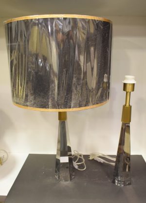DSC_0837 Luxury Crystal Pyramid Table Lamp with Black & Gold Shade-Pair