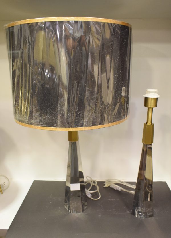 DSC_0837 Luxury Crystal Pyramid Table Lamp with Black & Gold Shade-Pair