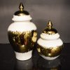 Elegant White and Gold Ceramic Ginger Jars