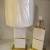 Chic Geometric Marble & Gold Table Lamps