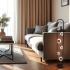 Modern Ring-Frame LED Floor Lamp – Chrome Finish