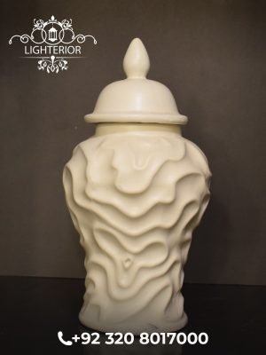Modern Abstract Ceramic Jar with Lid