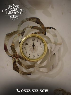 WhatsApp Image 2025-08-08 at 09.21.40 (2) Modern Silver Petal Wall Clock with Golden Frame