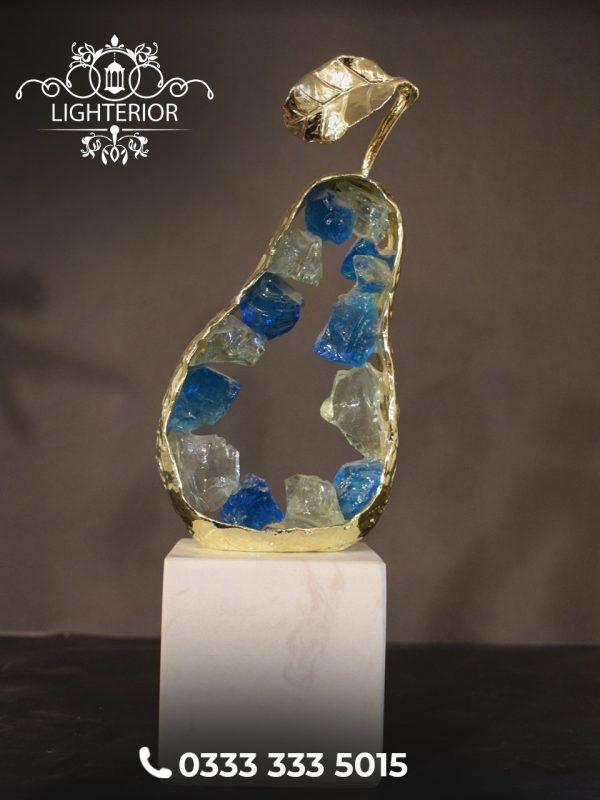 Golden Crystal Pear Sculpture
