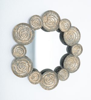 Abstract Petal Metal Wall Mirror